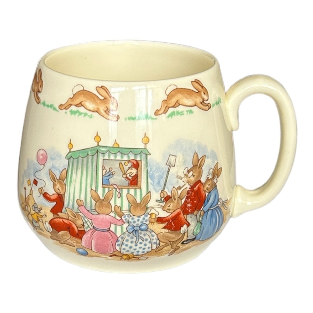 BUNNYKINS "Punch & Judy" 3" Porcelain Cup Mug Albion Royal Doulton Baby Shower